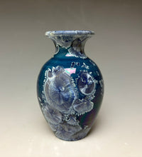Load image into Gallery viewer, Crystalline Glazed Mini Vase in Atlantic Storm Blue