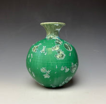 Load image into Gallery viewer, Emerald Green Crystalline Glazed Vase #2