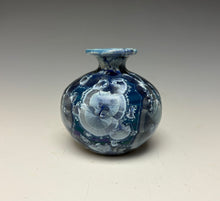 Load image into Gallery viewer, Crystalline Glazed Mini Vase in Atlantic Storm Blue 3