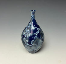 Load image into Gallery viewer, Crystalline Glazed Mini Vase in Atlantic Storm Blue 5