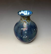 Load image into Gallery viewer, Cobalt Galaxy Crystalline Glazed Vase 10