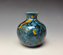 Load image into Gallery viewer, Blue and Orange Crystalline Mini Vase