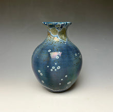 Load image into Gallery viewer, Cobalt Galaxy Crystalline Glazed Vase 10