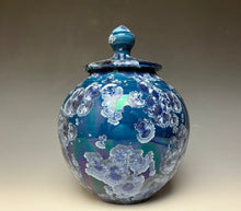 Load image into Gallery viewer, Crystalline Glazed Jar in Atlantic Storm Blue #1