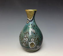 Load image into Gallery viewer, Deep Green Galaxy Crystalline Glazed Mini Vase
