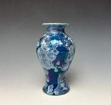 Load image into Gallery viewer, Crystalline Glazed Mini Vase in Atlantic Storm Blue 4