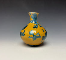 Load image into Gallery viewer, Blue and Orange Crystalline Mini Vase