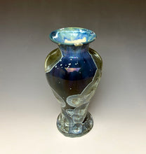Load image into Gallery viewer, Deep Marine Blue Galaxy Crystalline Glazed Vase