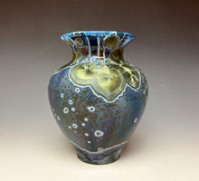 Load image into Gallery viewer, Cobalt Galaxy Crystalline Glazed Vase 8