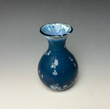 Load image into Gallery viewer, Crystalline Glazed Mini Vase in Atlantic Storm Blue 2