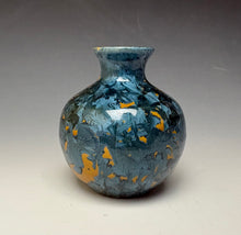 Load image into Gallery viewer, Blue and Orange Crystalline Mini Vase