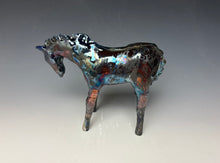 Load image into Gallery viewer, Copper Rainbow Raku Horse 880