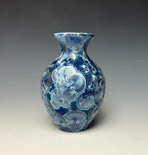Load image into Gallery viewer, Crystalline Glazed Mini Vase in Atlantic Storm Blue 2