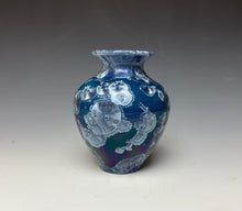 Load image into Gallery viewer, Crystalline Glazed Mini Vase in Atlantic Storm Blue 7