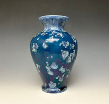 Load image into Gallery viewer, Crystalline Glazed Vase in Atlantic Storm Blue #3