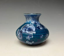 Load image into Gallery viewer, Crystalline Glazed Mini Vase in Atlantic Storm Blue 3