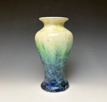 Load image into Gallery viewer, Crystalline Vase in Ivory, Green and Blue