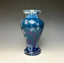 Load image into Gallery viewer, Crystalline Glazed Vase in Atlantic Storm Blue