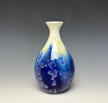 Load image into Gallery viewer, Crystalline Vase in Ivory and Blue
