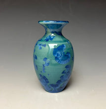 Load image into Gallery viewer, Teal Blue Crystalline Glazed Mini Vase