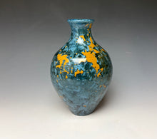 Load image into Gallery viewer, Blue and Orange Crystalline Glazed Vase 2
