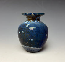 Load image into Gallery viewer, Cobalt Galaxy Crystalline Glazed Mini Vase 2