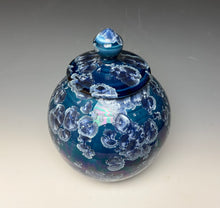 Load image into Gallery viewer, Crystalline Glazed Jar in Atlantic Storm Blue #1