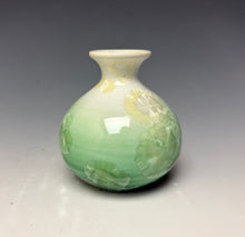 Load image into Gallery viewer, Crystalline Mini Vase in Ivory and Green