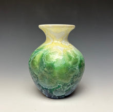 Load image into Gallery viewer, Crystalline Mini Vase in Ivory, Green and Blue 2