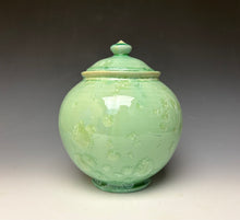 Load image into Gallery viewer, Mint Green Crystalline Glazed Jar