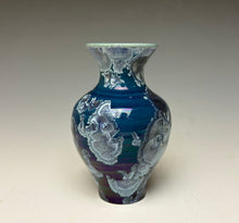 Load image into Gallery viewer, Crystalline Glazed Mini Vase in Atlantic Storm Blue 2