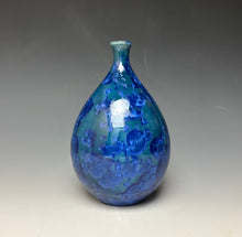 Load image into Gallery viewer, Royal Blue Crystalline Glazed Teardrop Vase