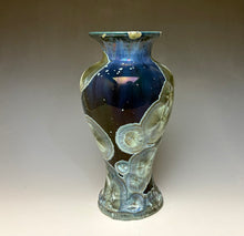 Load image into Gallery viewer, Deep Marine Blue Galaxy Crystalline Glazed Vase
