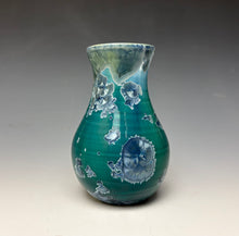 Load image into Gallery viewer, Aqua Crystalline Glazed Mini Vase