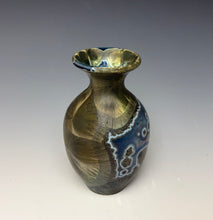Load image into Gallery viewer, Bronze Cobalt Galaxy Crystalline Glazed Mini Vase