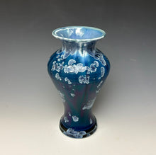 Load image into Gallery viewer, Crystalline Glazed Vase in Atlantic Storm Blue #4