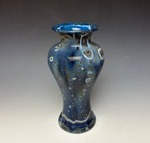 Load image into Gallery viewer, Cobalt Galaxy Crystalline Glazed Vase