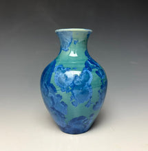 Load image into Gallery viewer, Light Teal Blue Crystalline Glazed Mini Vase 3