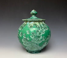 Load image into Gallery viewer, Emerald Green and Teal Crystalline Glazed Jar