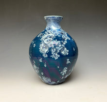 Load image into Gallery viewer, Crystalline Glazed Vase in Atlantic Storm Blue #2