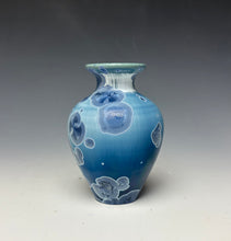 Load image into Gallery viewer, Crystalline Glazed Mini Vase in Atlantic Storm Blue 2