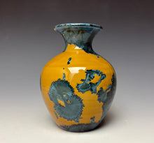 Load image into Gallery viewer, Blue and Orange Crystalline Mini Vase 2