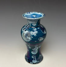 Load image into Gallery viewer, Crystalline Glazed Mini Vase in Atlantic Storm Blue 6