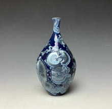Load image into Gallery viewer, Crystalline Glazed Mini Vase in Atlantic Storm Blue 5