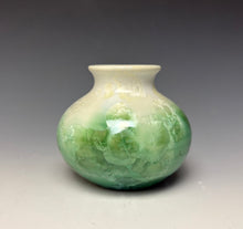 Load image into Gallery viewer, Crystalline Mini Vase in Ivory and Green