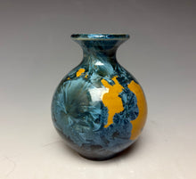 Load image into Gallery viewer, Blue and Orange Crystalline Mini Vase