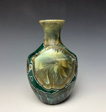 Load image into Gallery viewer, Green Galaxy Crystalline Glazed Mini Vase 3