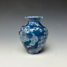 Load image into Gallery viewer, Crystalline Glazed Mini Vase in Atlantic Storm Blue 7