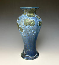 Load image into Gallery viewer, Cobalt Galaxy Crystalline Glazed Vase 7