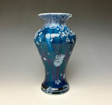 Load image into Gallery viewer, Crystalline Glazed Vase in Atlantic Storm Blue #4